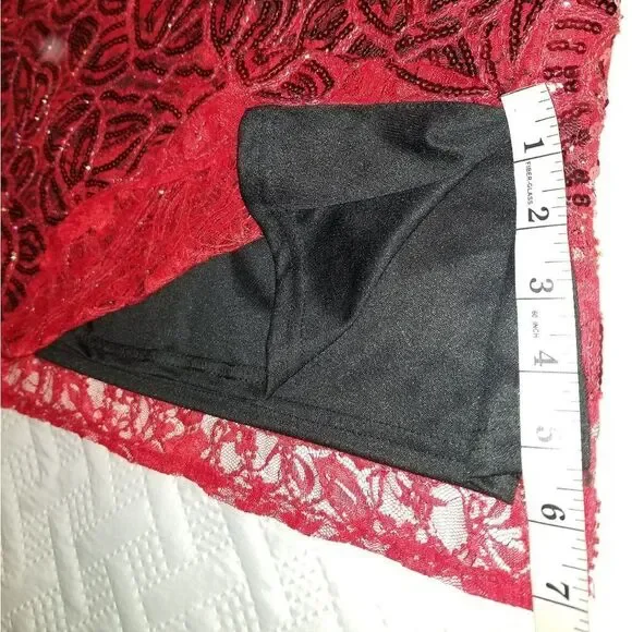 VIJIV+vintage 1920s sequined flapper dress +red new Large - Picture 12 of 16